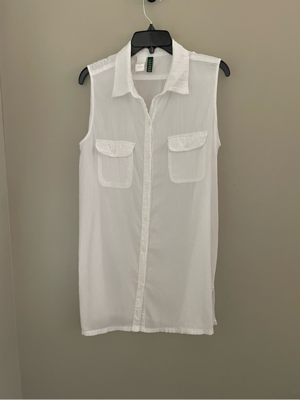 Ralph Lauren White Tunic Button Down Shirt